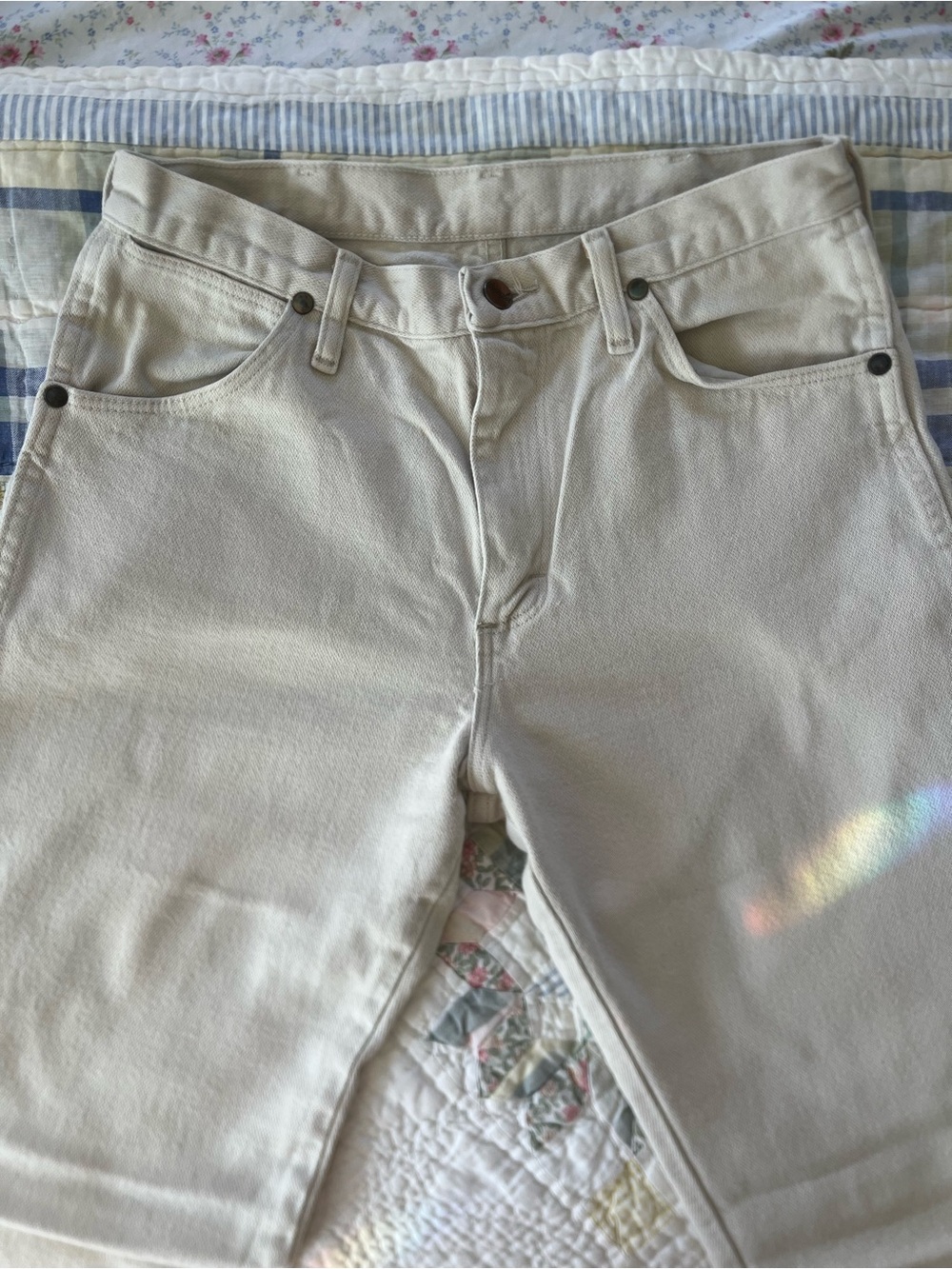 Vintage Cream High-Rise Straight Jeans